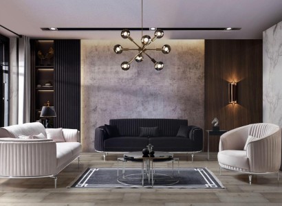 Sofa Set 331 Sitzer Luxus Modern Set Wohnzimmer Möbel Textil Sofagarnitur